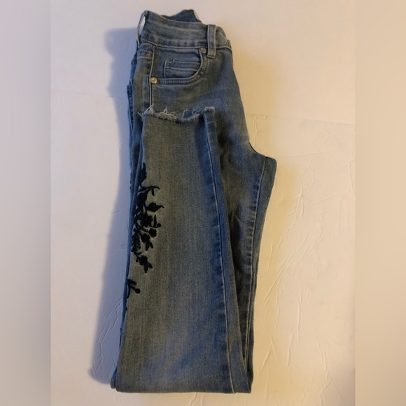 Blue Denim floral stitch (used) good condition - Picture 5 of 7